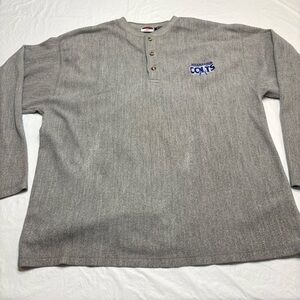 NFL Indianapolis Colts The Edge Gray Henley Sweatshirt Men’s XL